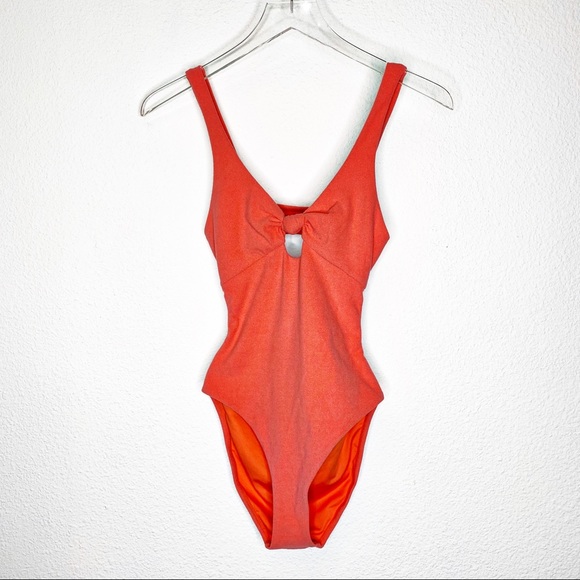 NWOT TopShop Velour One Piece Knot Swimsuit - Picture 3 of 8